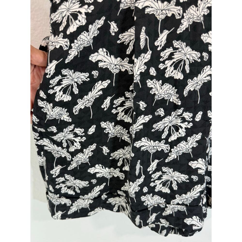 Rag & Bone Surplus Floral Romper Black White Shorts Pockets Size 6 - Picture 10 of 14